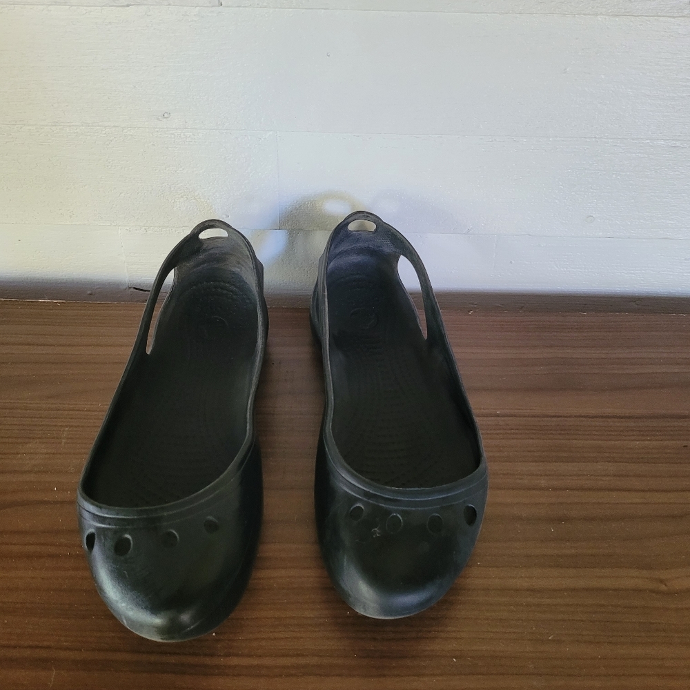Crocs Kadee Women's Flat Slip-on Sandals Size 9 Ballet Sandals Black